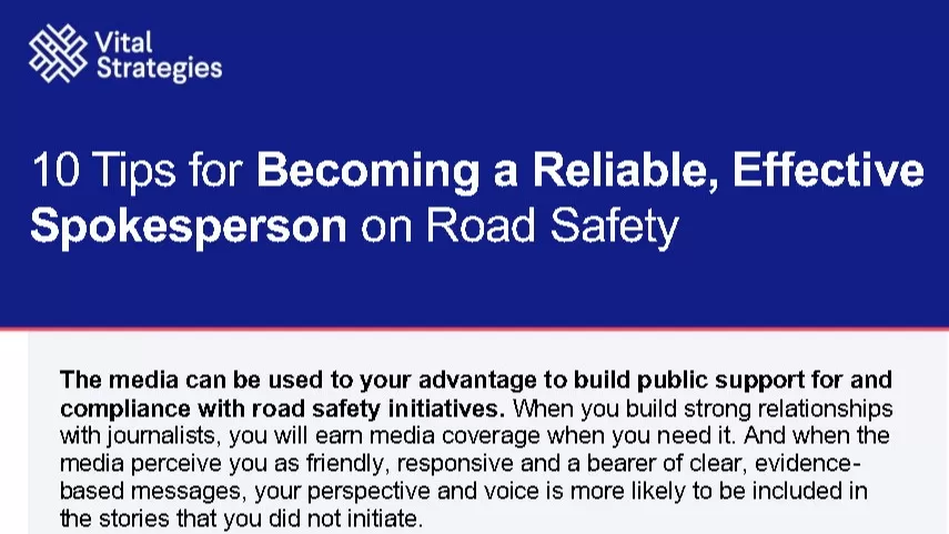 10 Tips for Becoming a Reliable, Effective Spokesperson on Road Safety