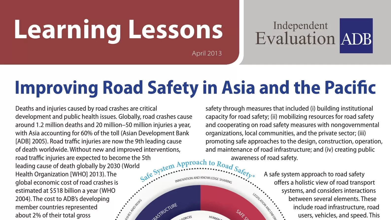 Learning Lessons: Improving Road Safety in Asia and the Pacific